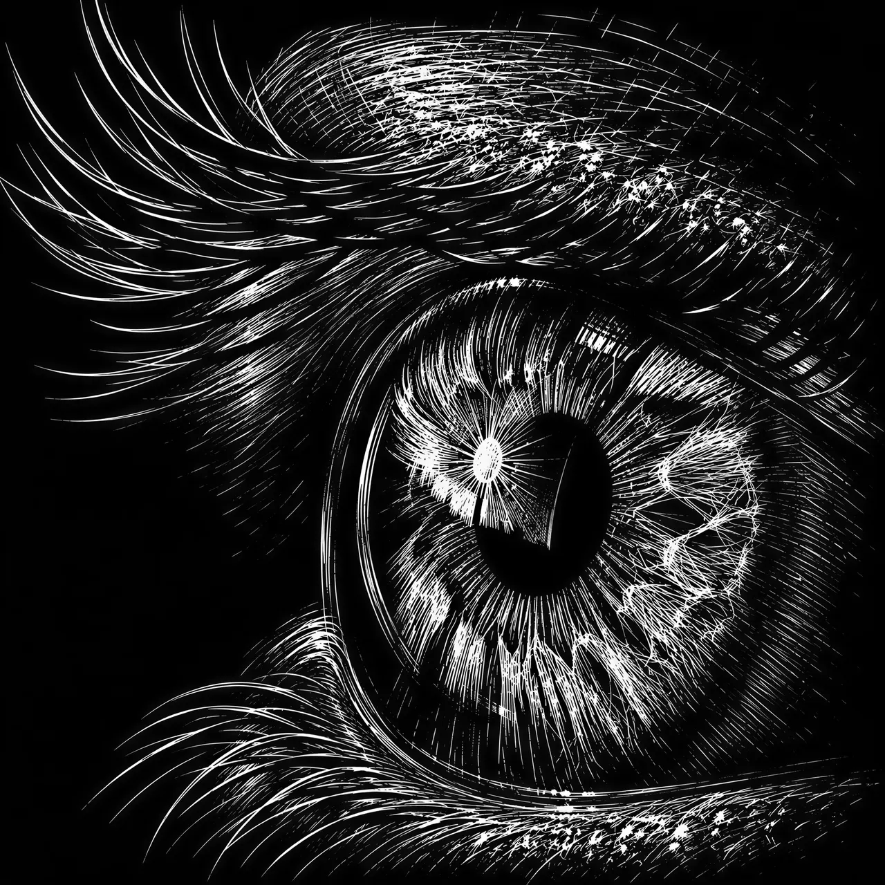 scratchboard style vector graphic