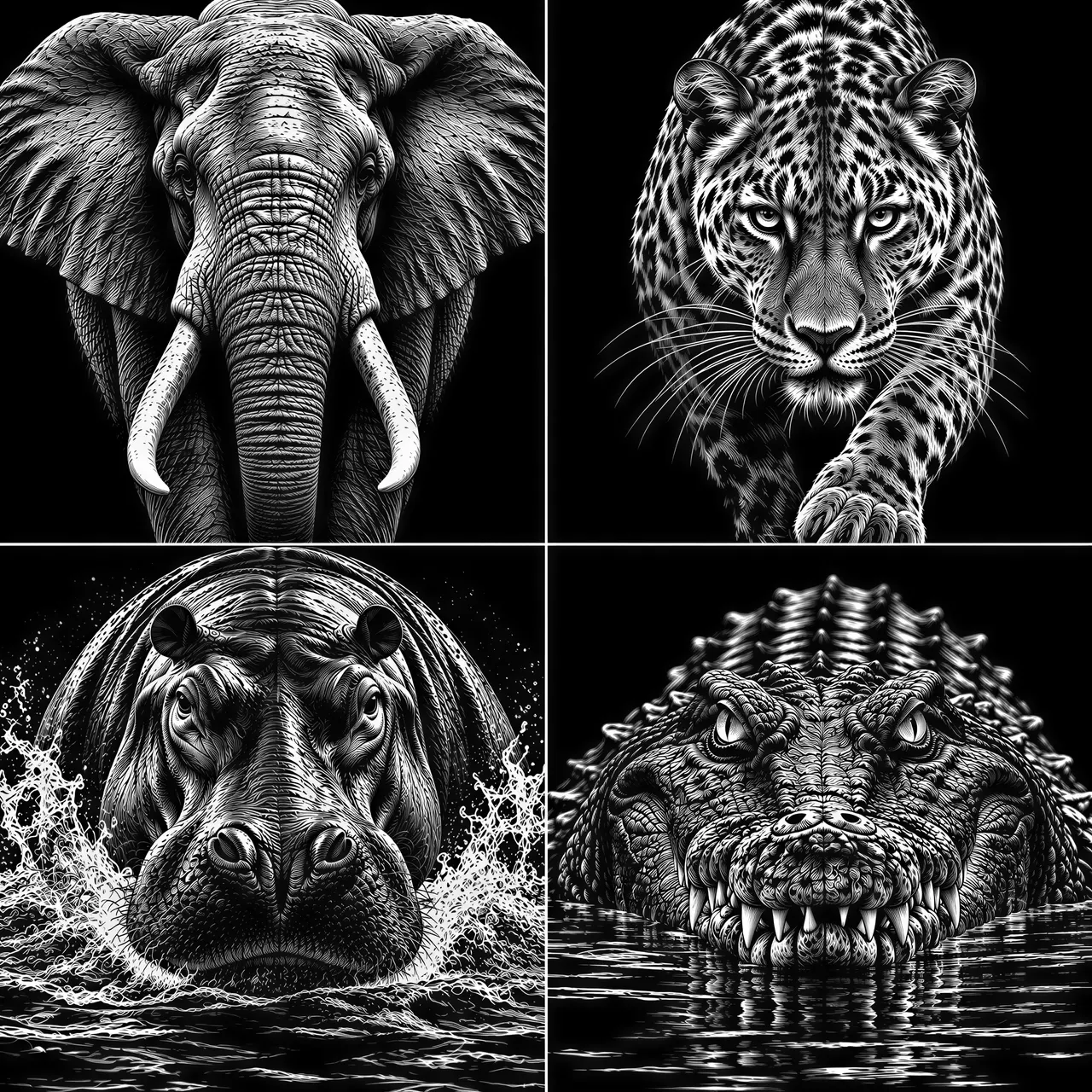 Graphique vectoriel de style scratchboard