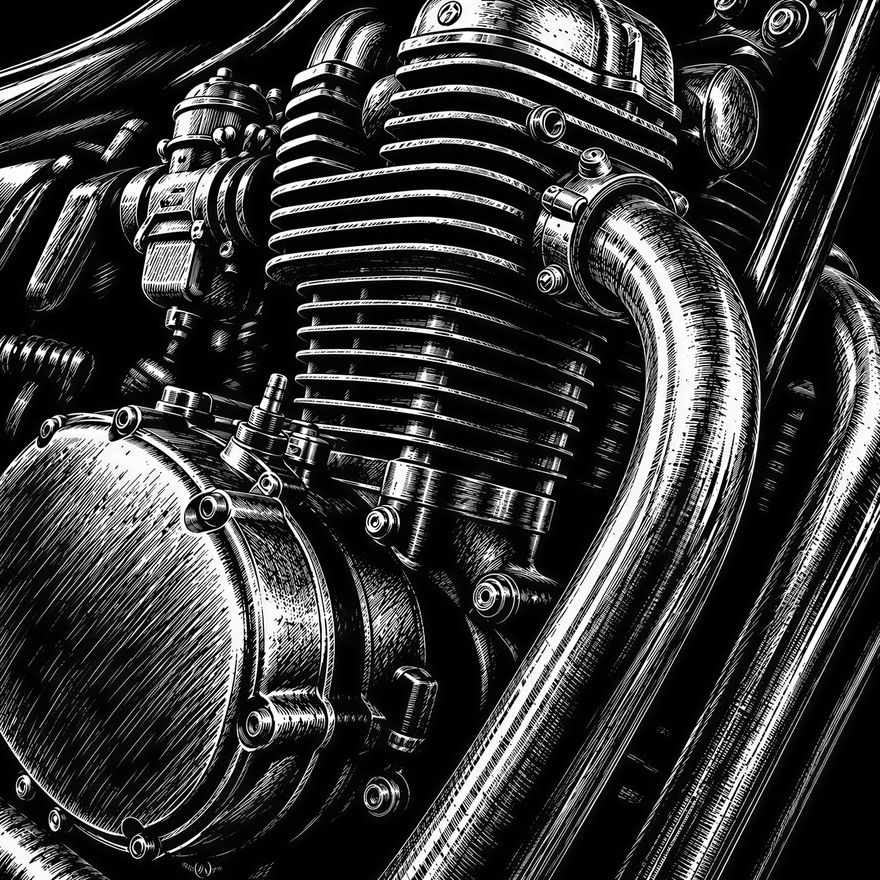 Graphique vectoriel de style scratchboard