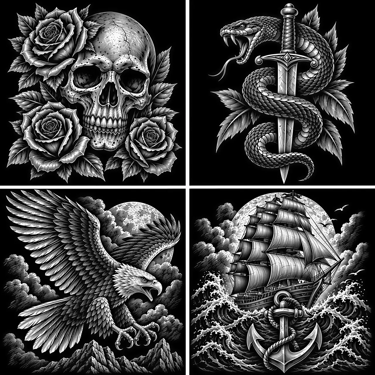 Graphique vectoriel de style scratchboard