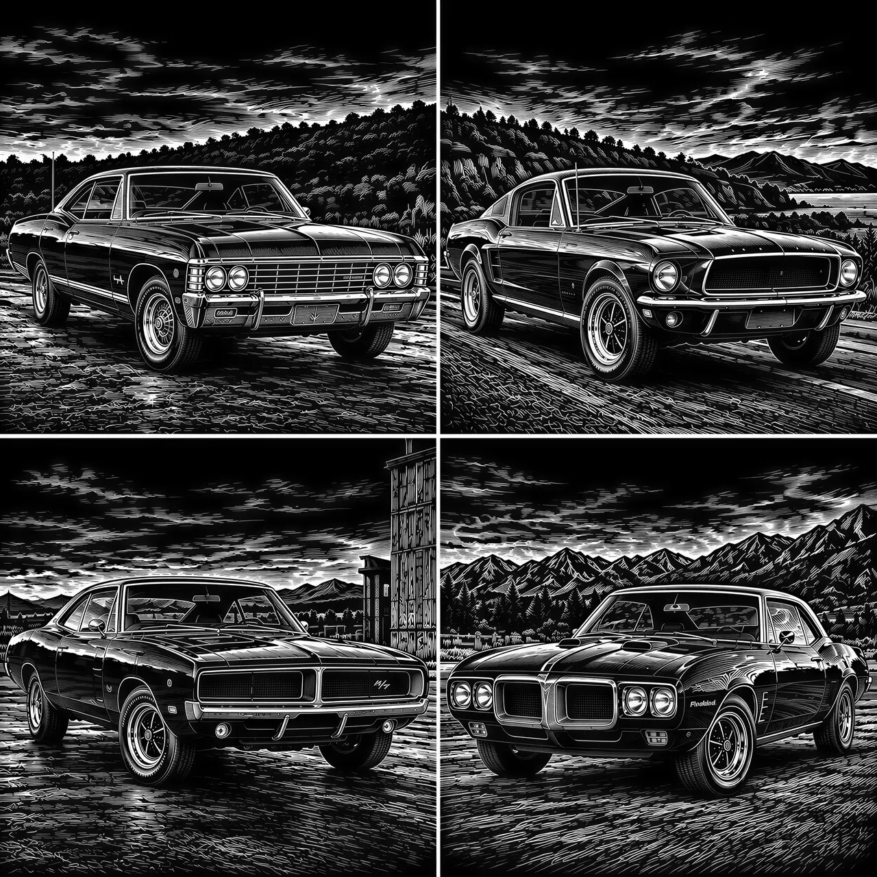 Graphique vectoriel de style scratchboard