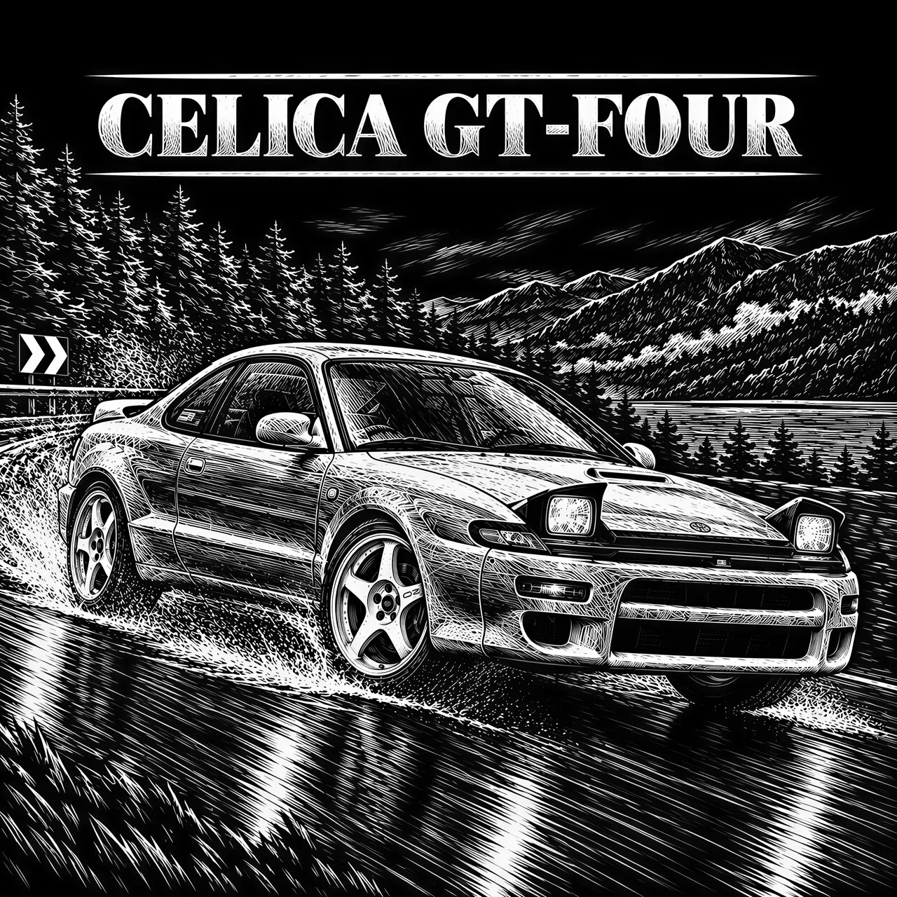 Graphique vectoriel de style scratchboard