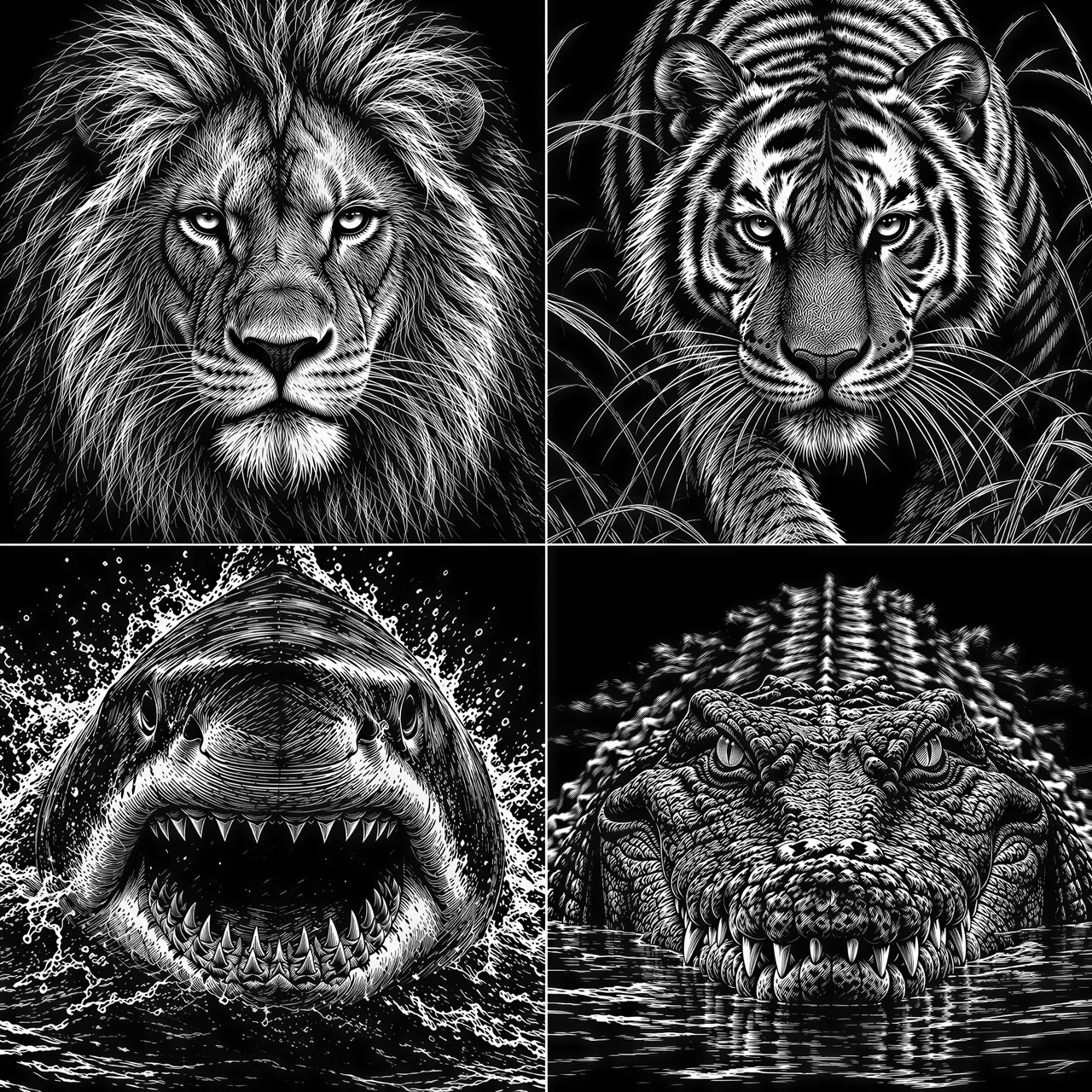 Graphique vectoriel de style scratchboard