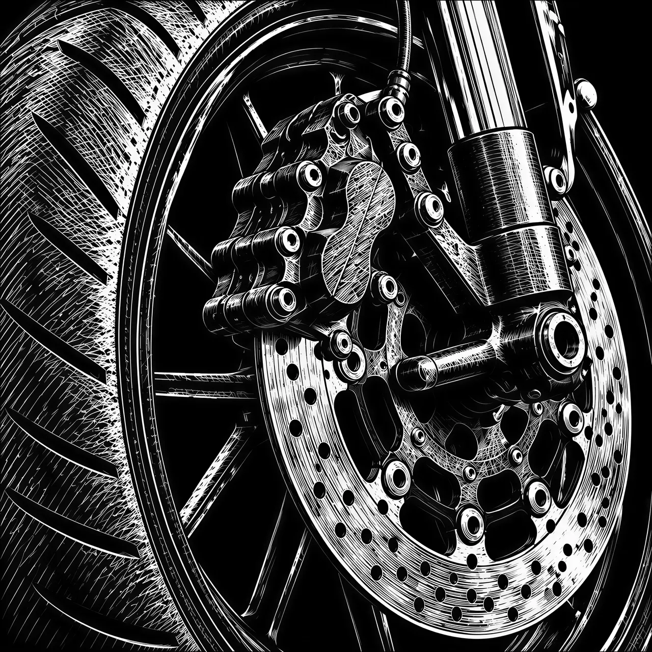 Graphique vectoriel de style scratchboard
