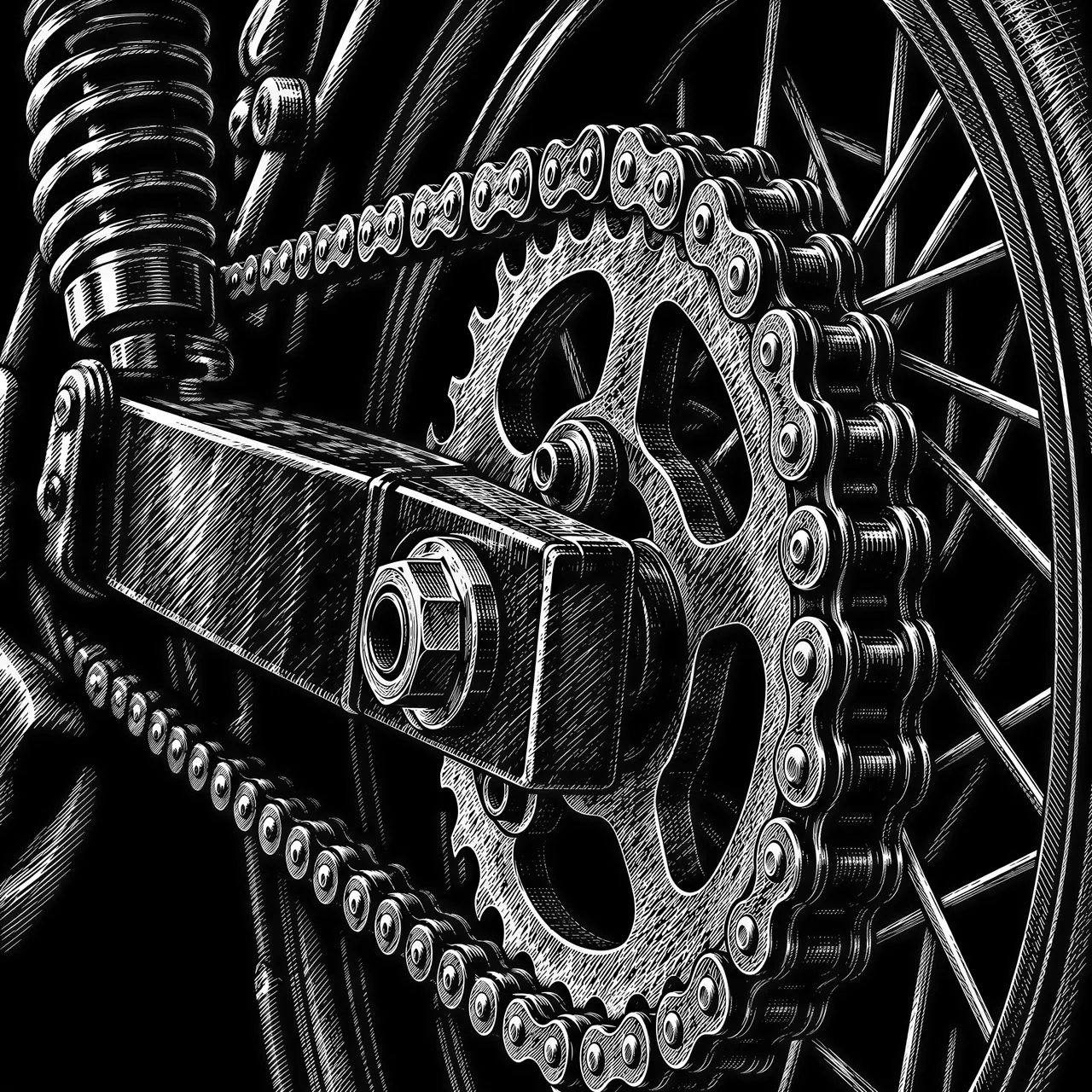 Graphique vectoriel de style scratchboard