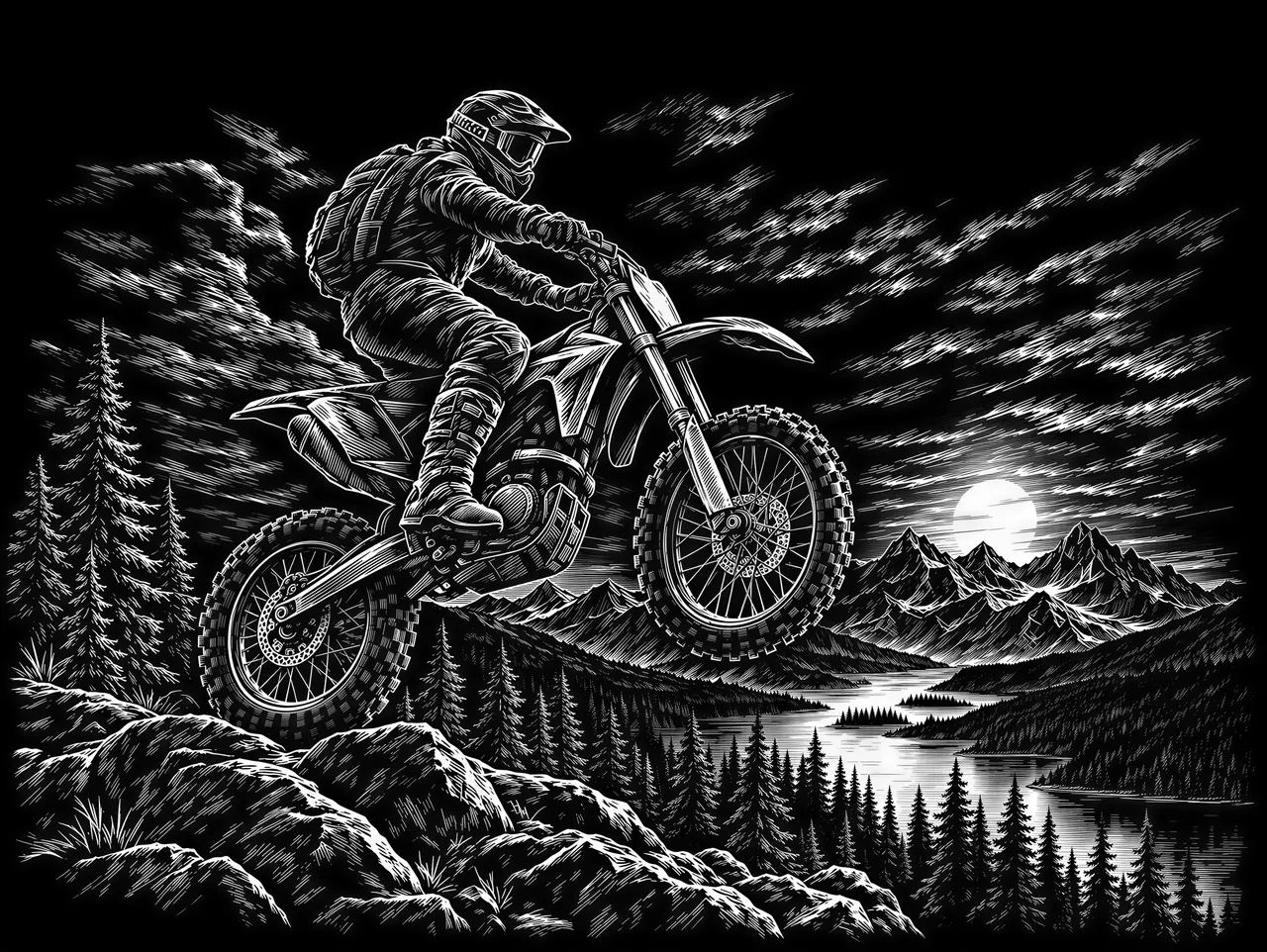 Graphique vectoriel de style scratchboard