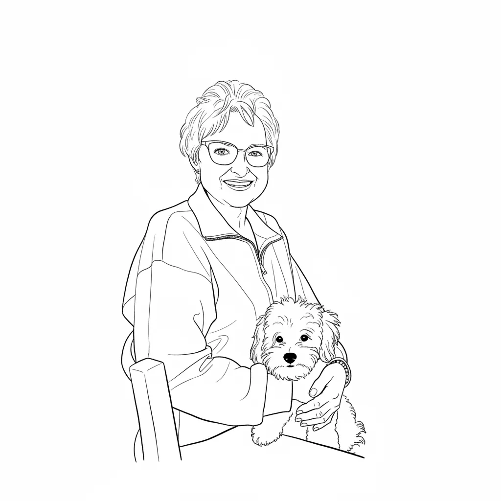 make sure to sketch the lady with high definition contour lines, make the lines thick so we are able to appreciate the picture
