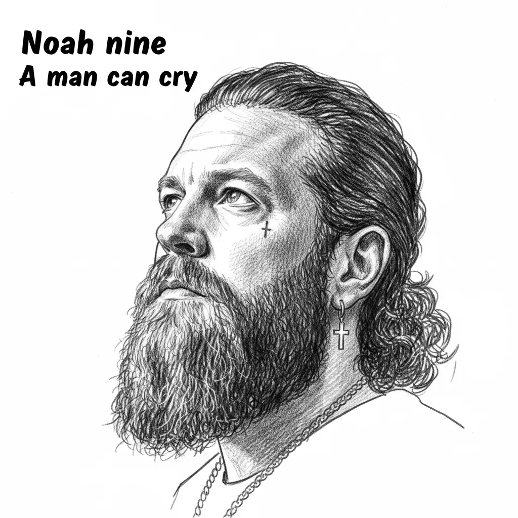 Remove text and add new : Noah nine "a man can cry