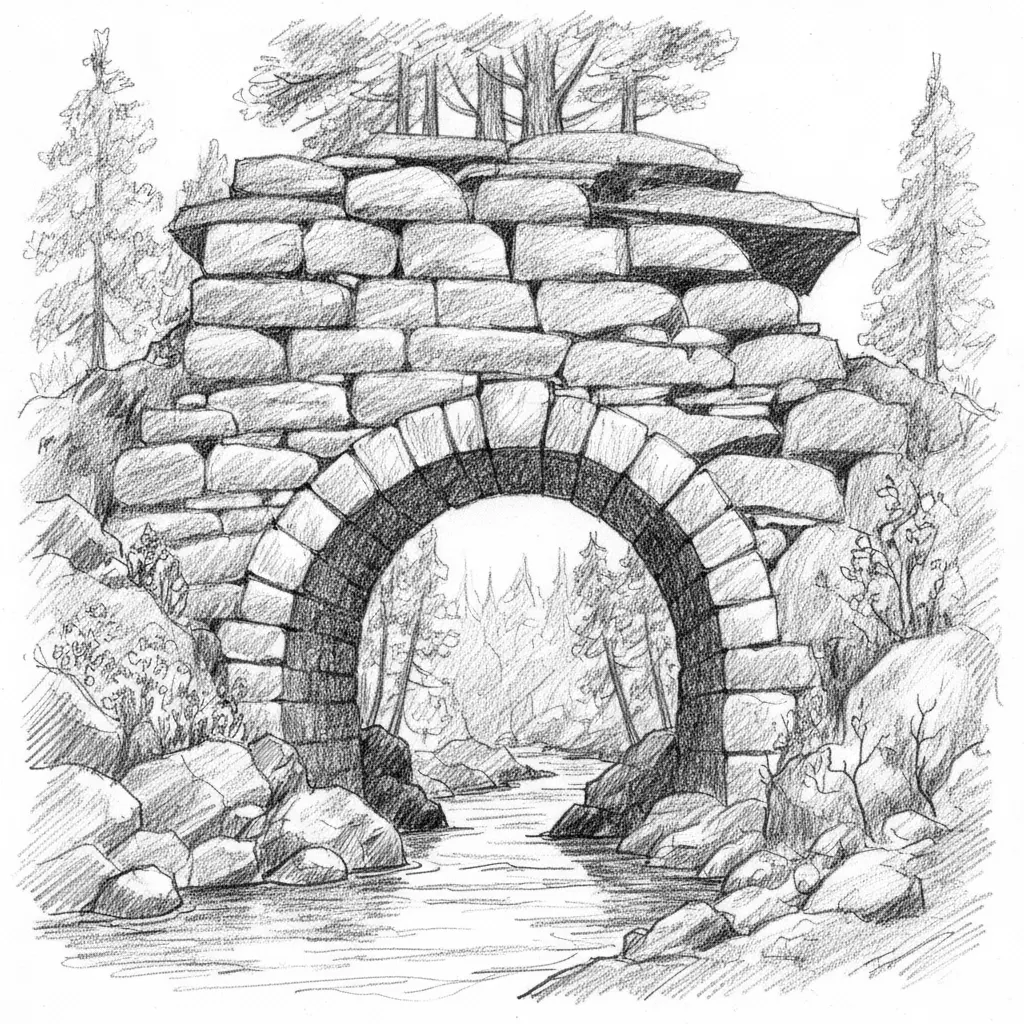 Old fundament for bridge over river