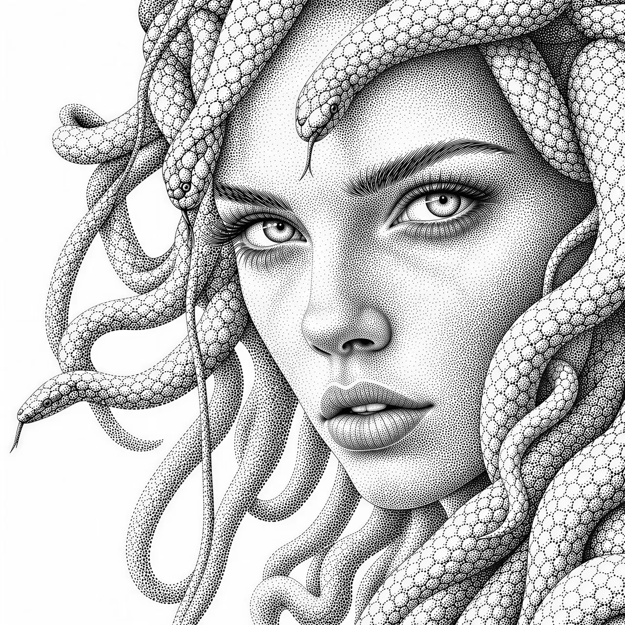 stipple style vector graphic