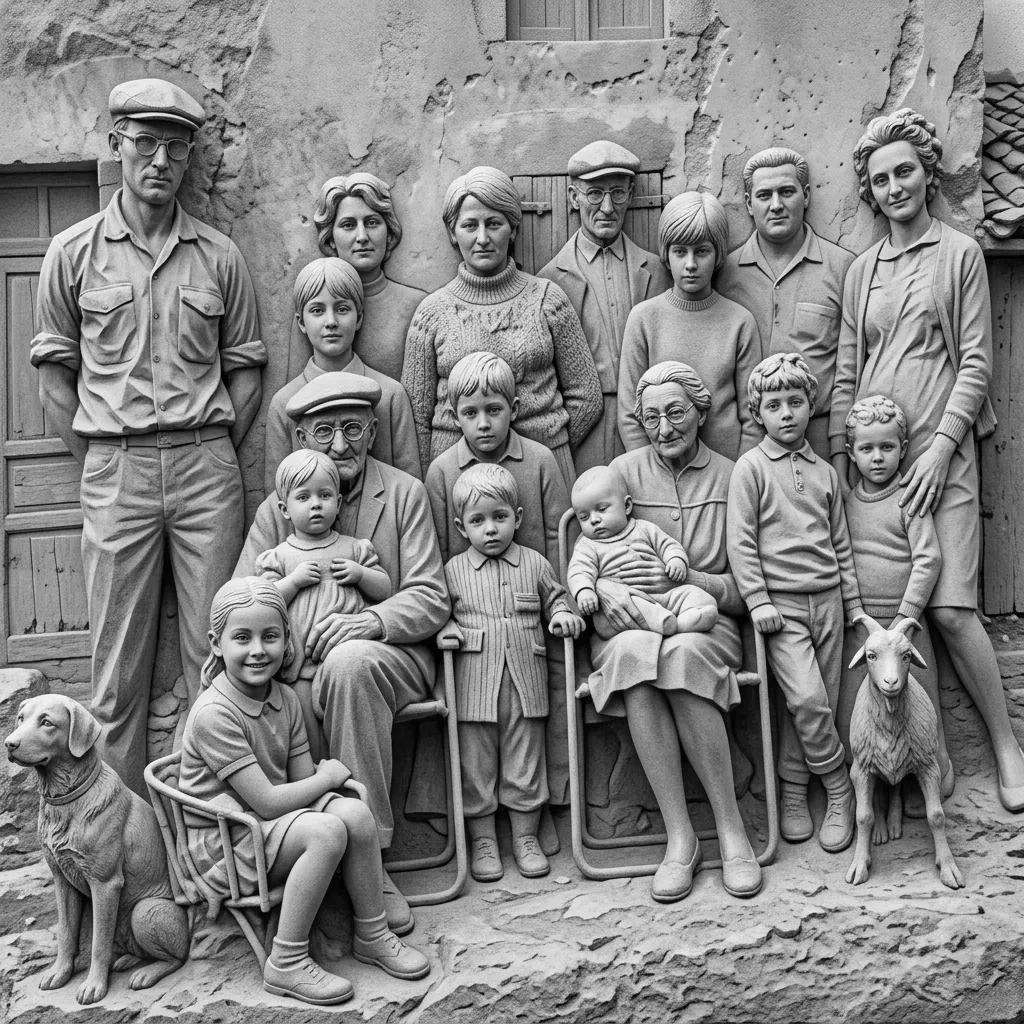 Grafika wektorowa w stylu stone-relief