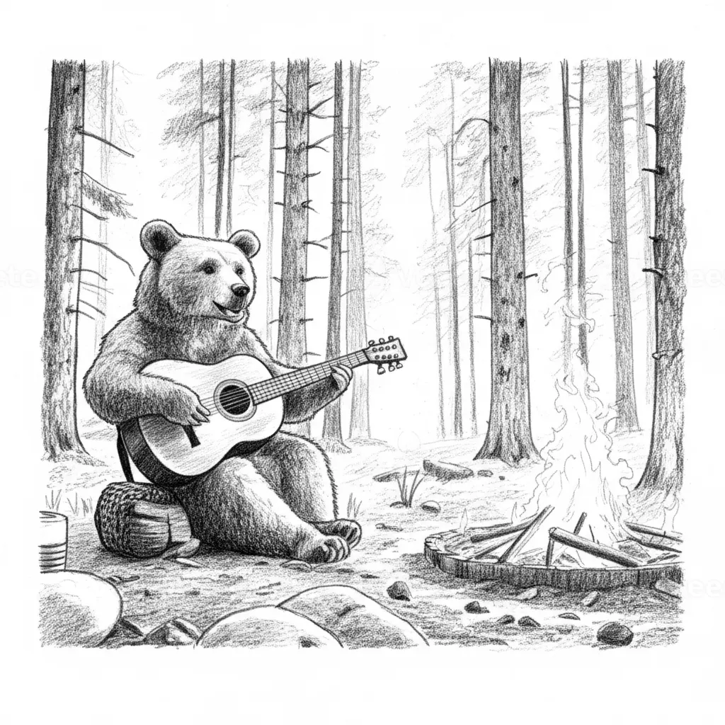 pencil-sketch style vector graphic