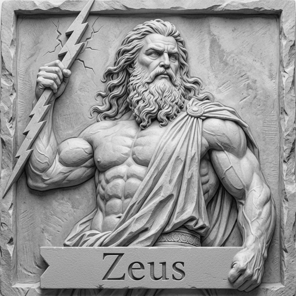 add a banner with the name "Zeus" across the bottom