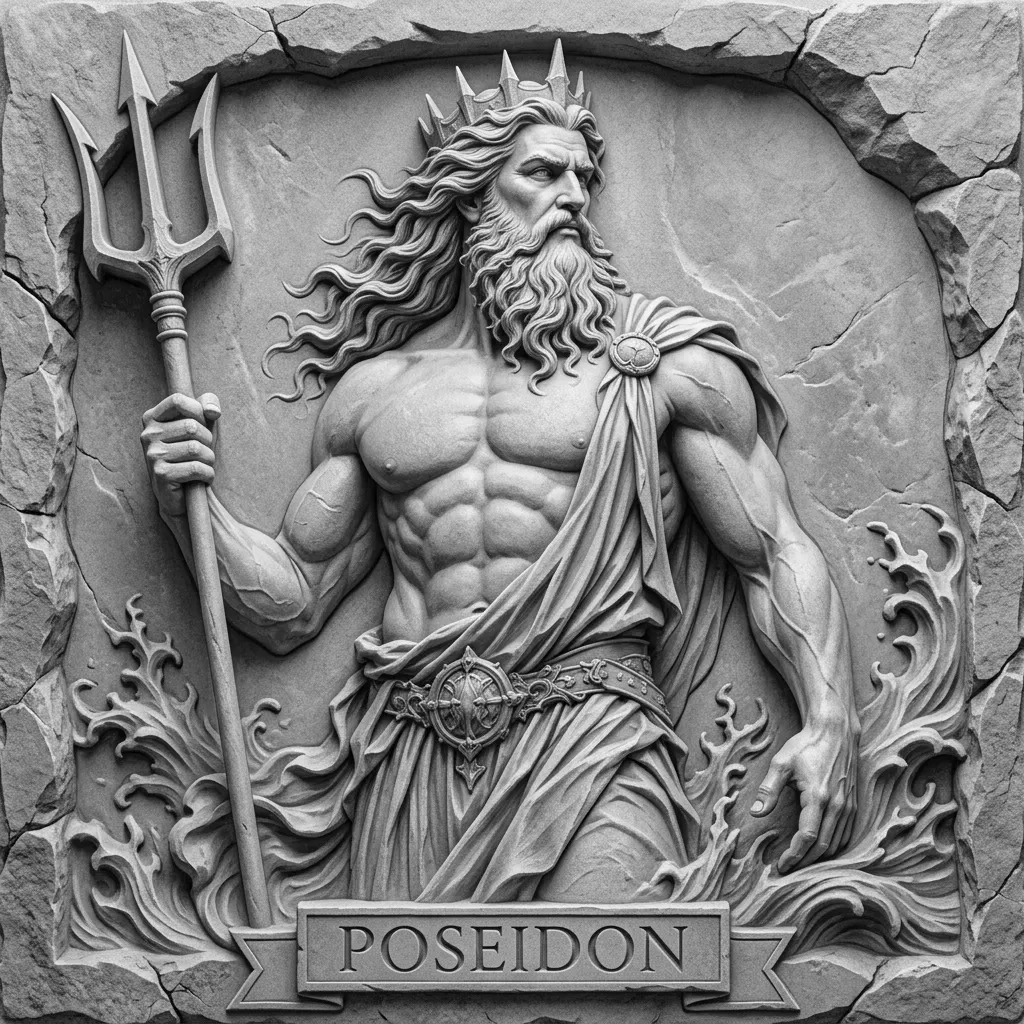 add a banner with the name "Poseidon" on the bottom
