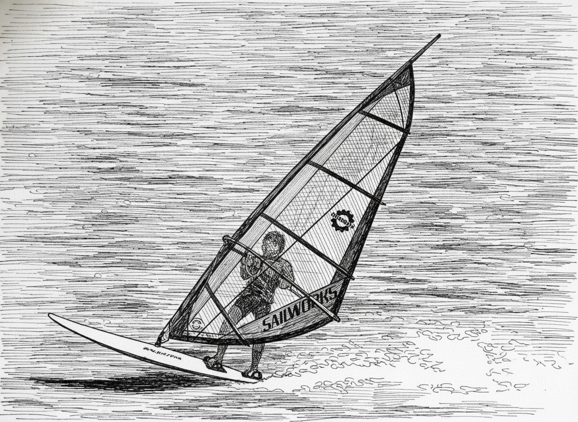 Please generate a sharp black and white image including the open ocean and small waves in the background.