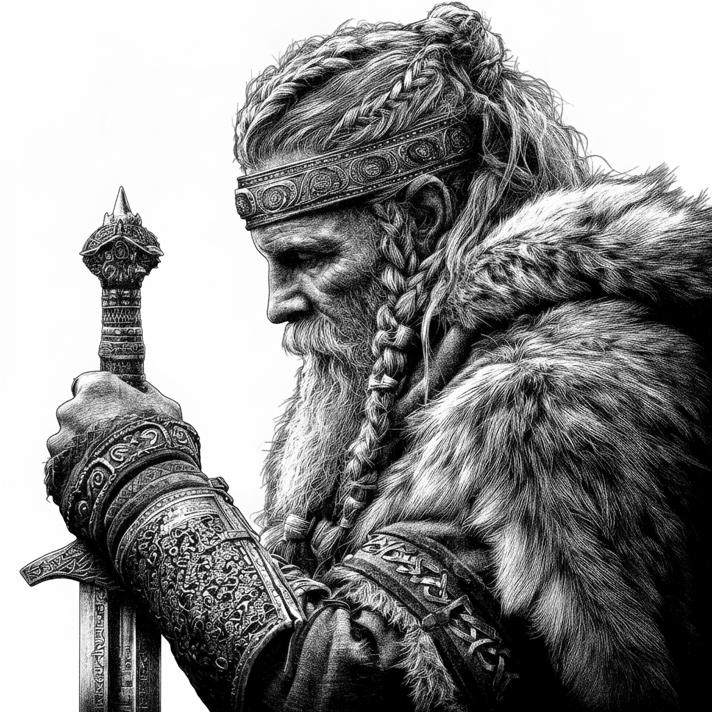 Viking Warrior Elderly Sword Beard Fur - Free PNG Download | VectorWitch