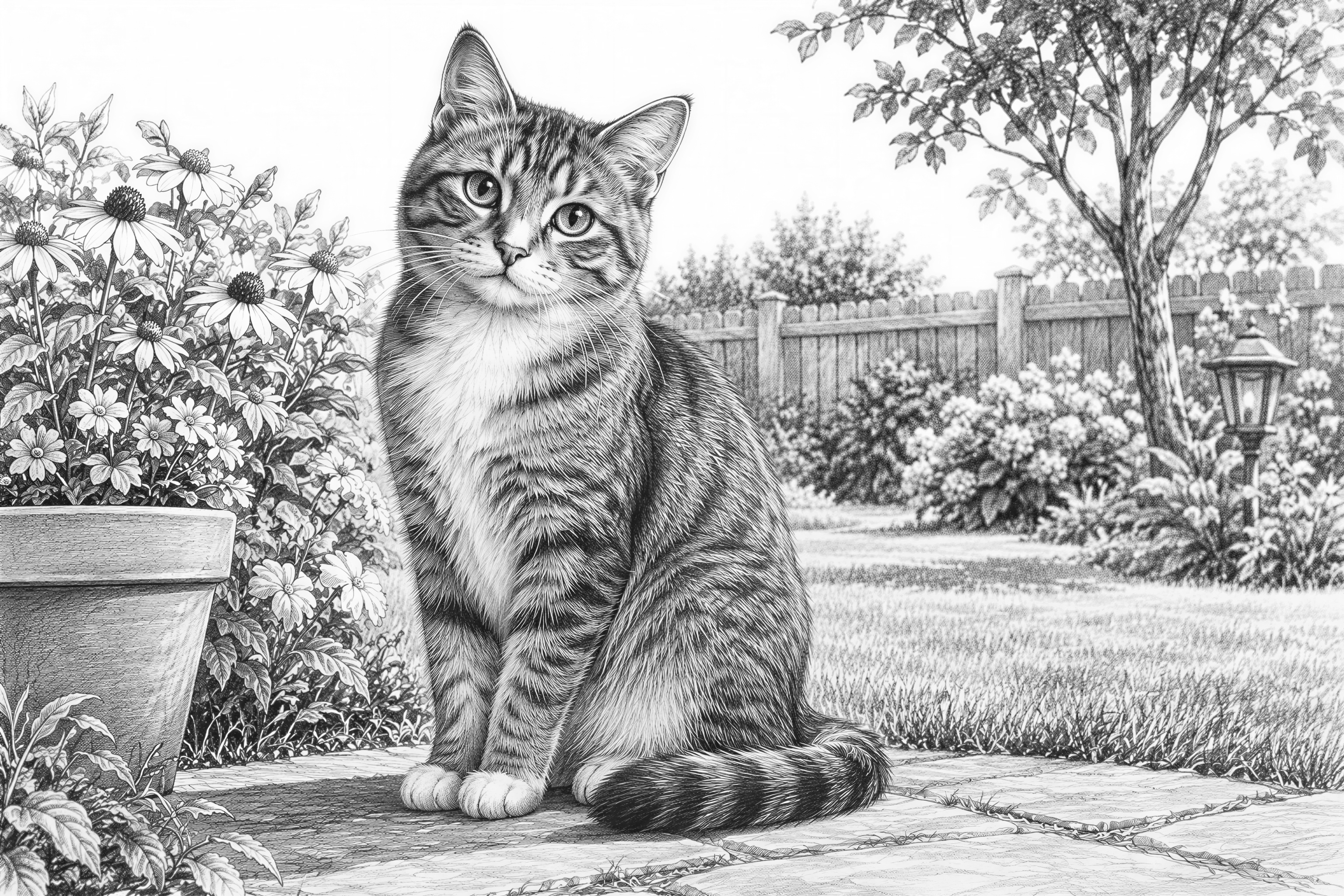 Svg Menu Generate a cat. Include a garden scene in the background. The - Free ...